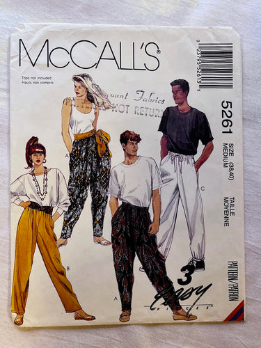 McCall's 5261 UNCUT Adult Casual/Athletic Wear Size M