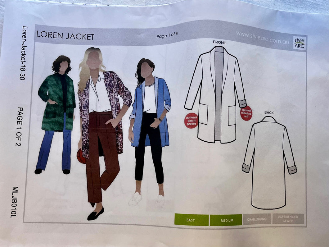 Style Arc Loren Jacket UNCUT Coat Sizes 4-16