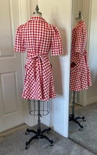 Red Checkered Button Up Dress