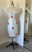 White Ruffle Pink Polka Dot Dress