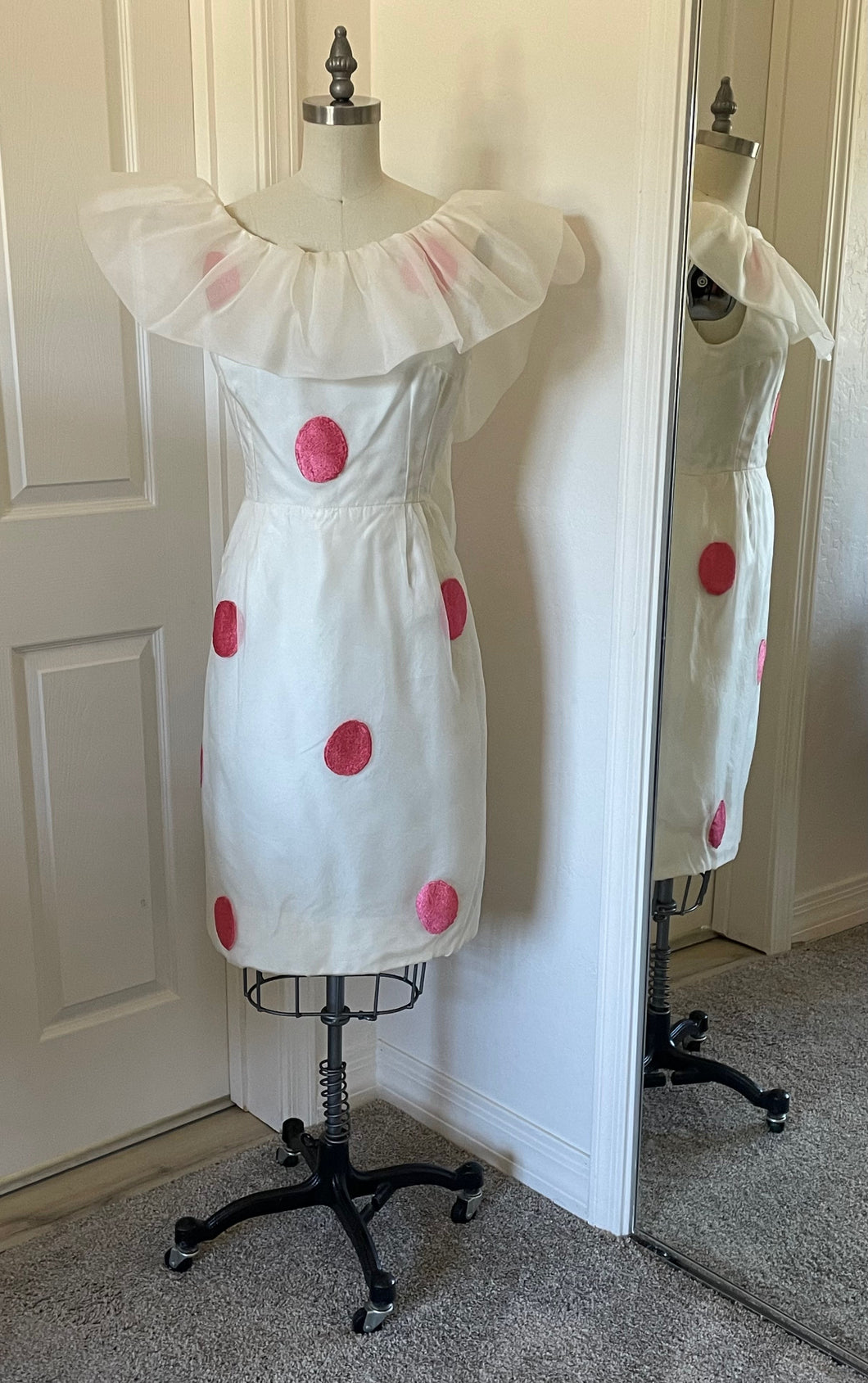 White Ruffle Pink Polka Dot Dress – Wee Scotty