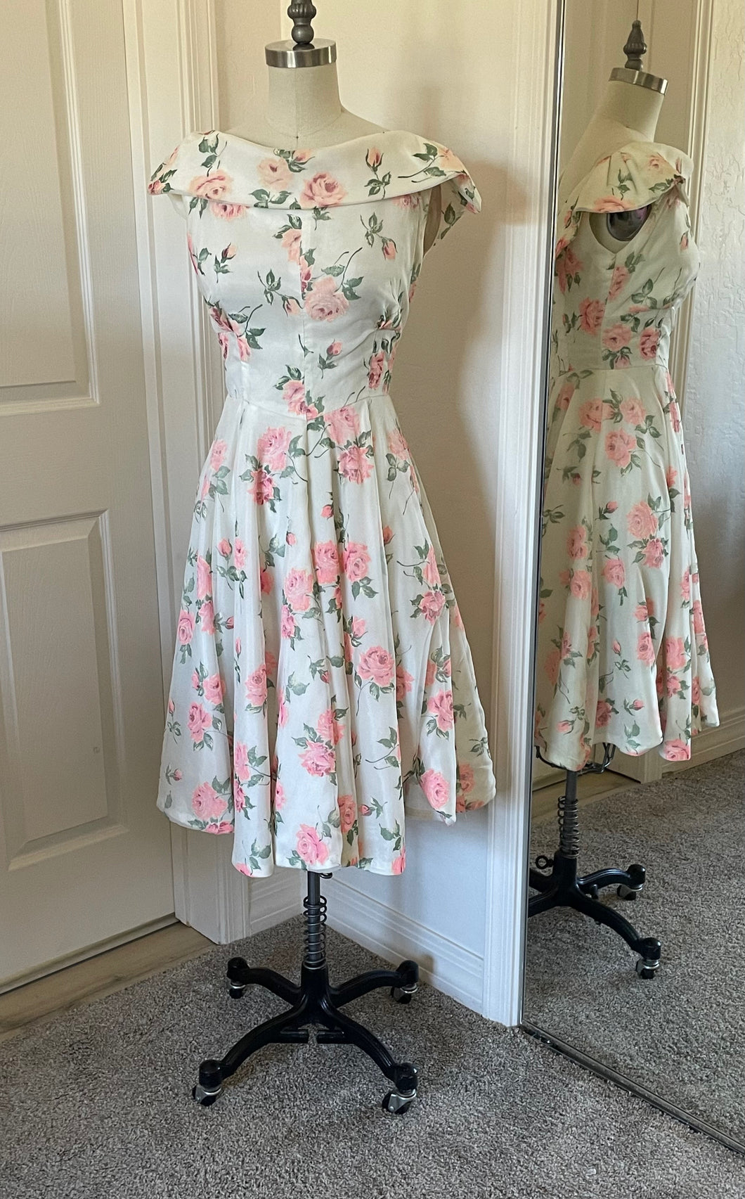 White Rose Floral Dress