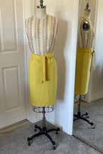 Yellow Skirt, Jacket, and Striped Blouse