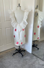White Ruffle Pink Polka Dot Dress
