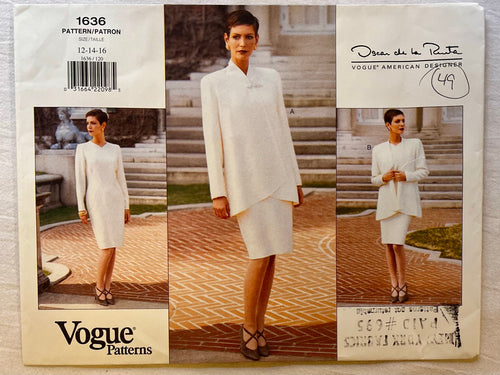 Vogue Oscar de la Renta 1636 UNCUT Suit Sizes 12-16