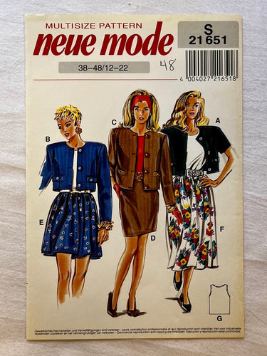 Neue Mode S21651 UNCUT Suit Sizes 12-22