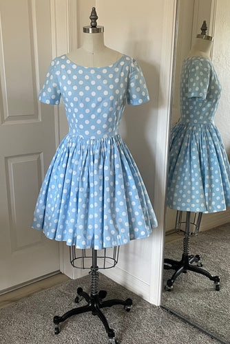 Sky Blue Polka Dot Dress