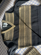 Black and Gold Knit Striped Dress