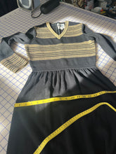 Black and Gold Knit Striped Dress