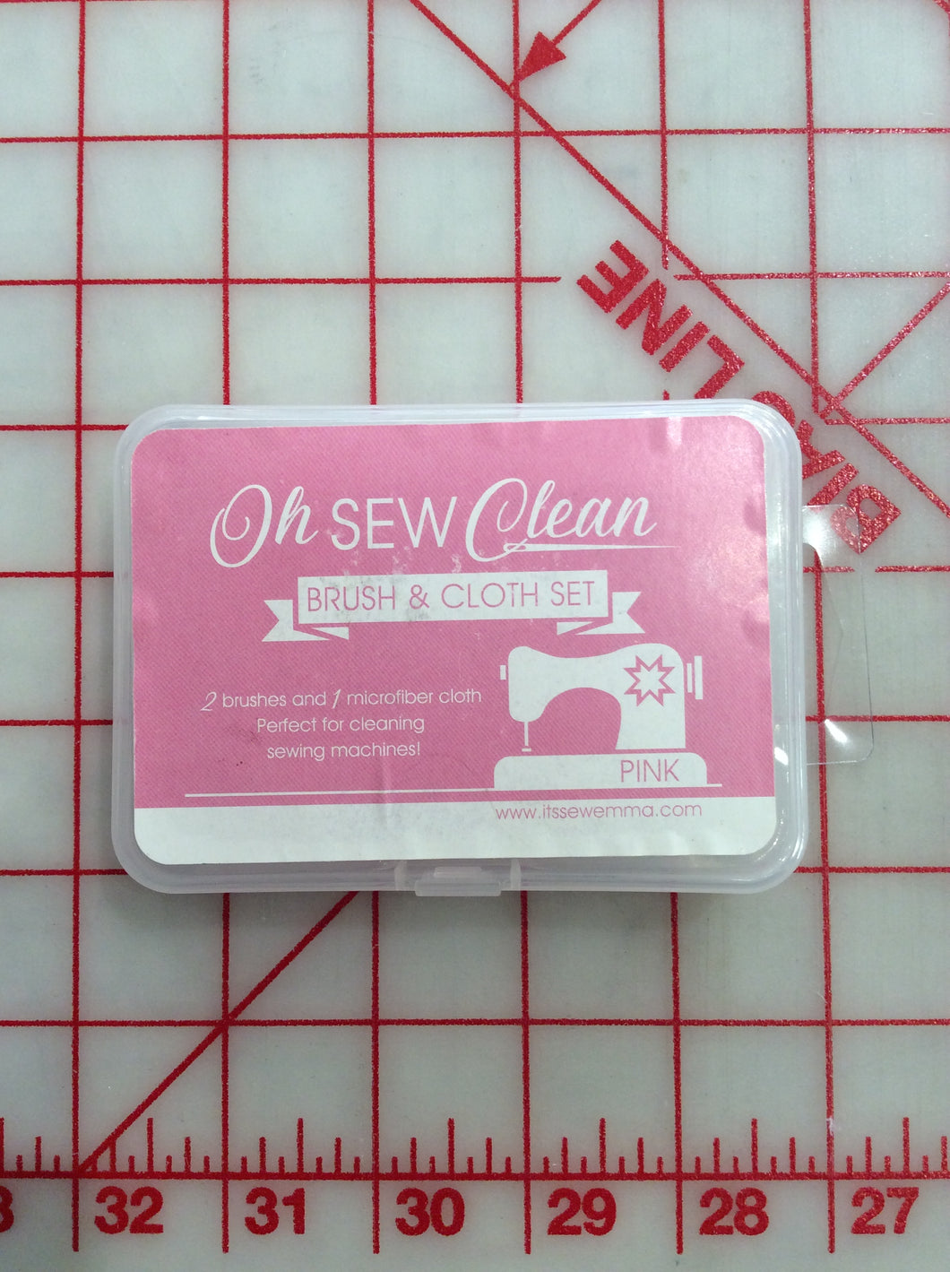 Oh Sew Clean Brush And Cloth Set Pink