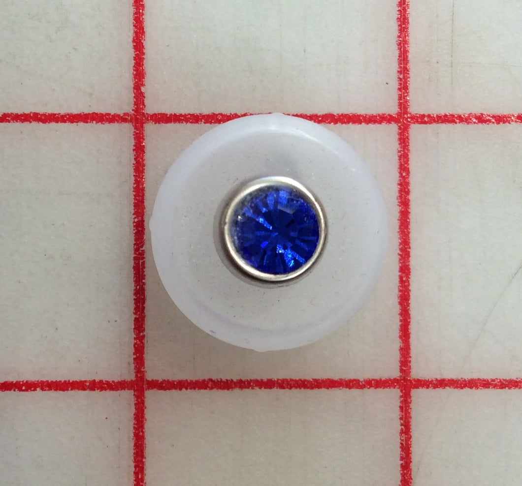 Rhinestone Blue Button