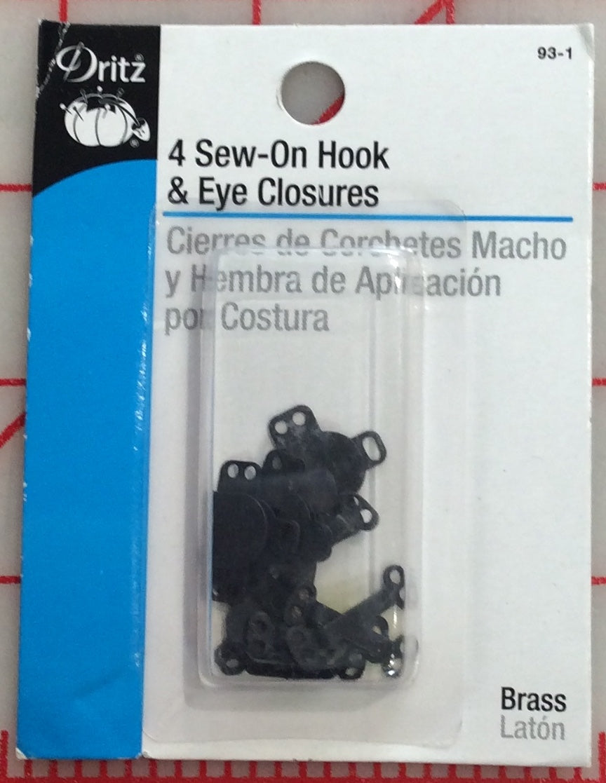 Sew On Hook & Eye Clossures