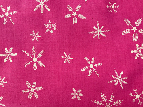 Cotton + Steel: Frost: Pink Snowflake