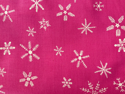 Cotton + Steel: Frost: Pink Snowflake