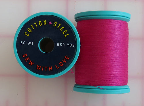 Dark Pink Cotton And Steel Thread