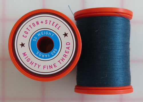 Midnight Teal Cotton And Steel Thread