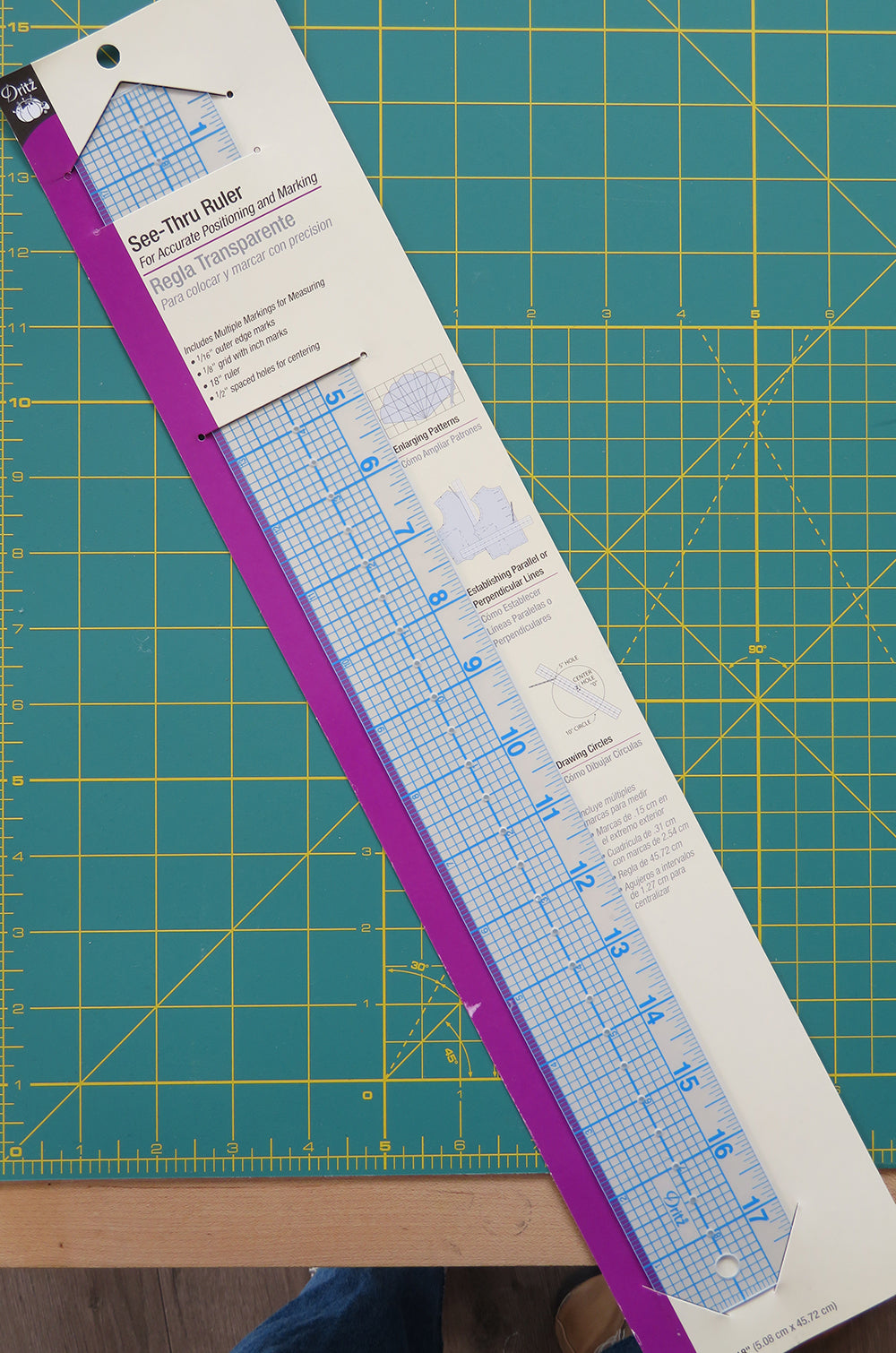 See Through Blue Ruler 2 X 16